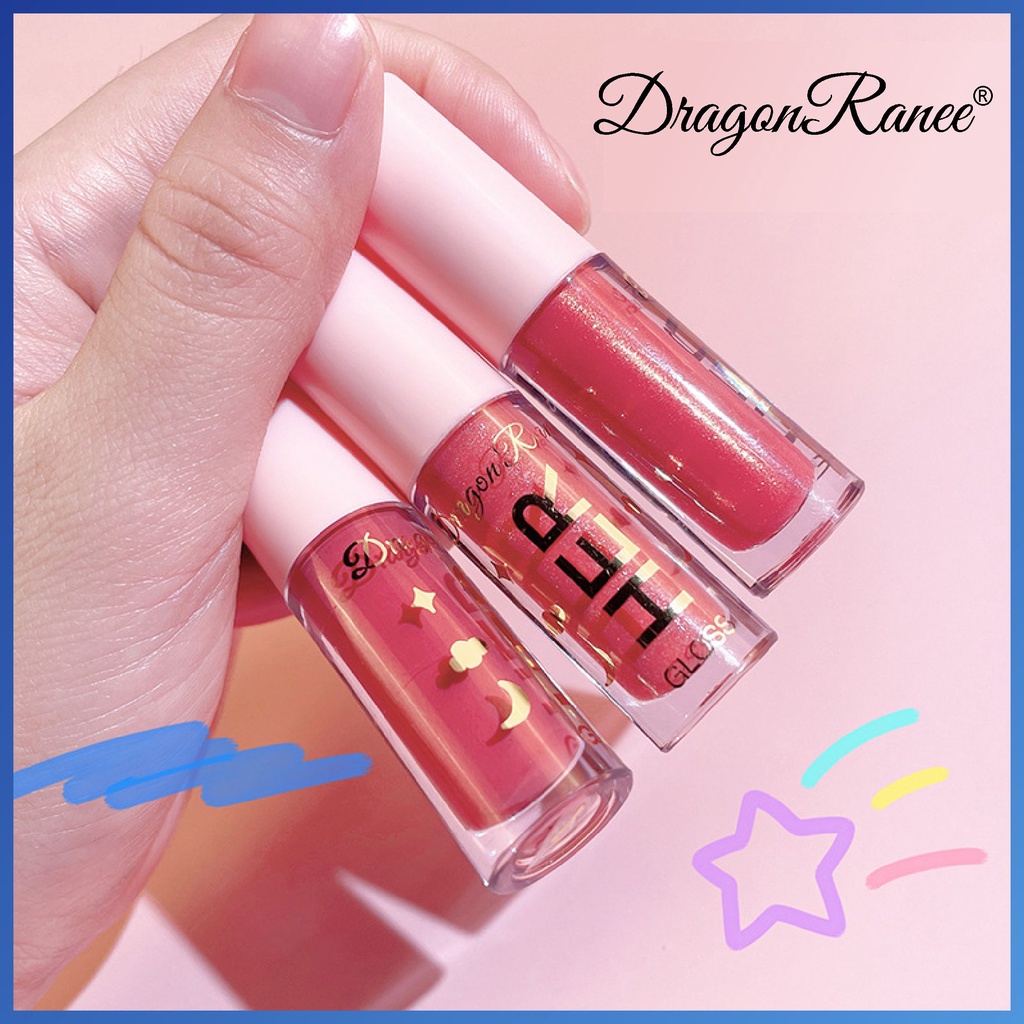 COD Ready Dragon Ranee HER Lip Glow Glitter Lipstik Liquid Cair 8 Warna Waterproof Lip Gloss DR001