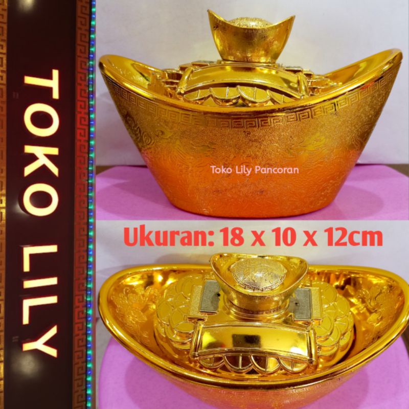 Yenpau Tael Emas / Gold Ingot / Uang Perahu Kuno / Candy Box Gold Ingot / Yenpao Permen