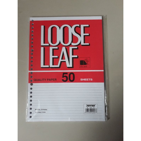 

Loose Leaf B5 50 Sheets Joyko Kertas Isi Binder