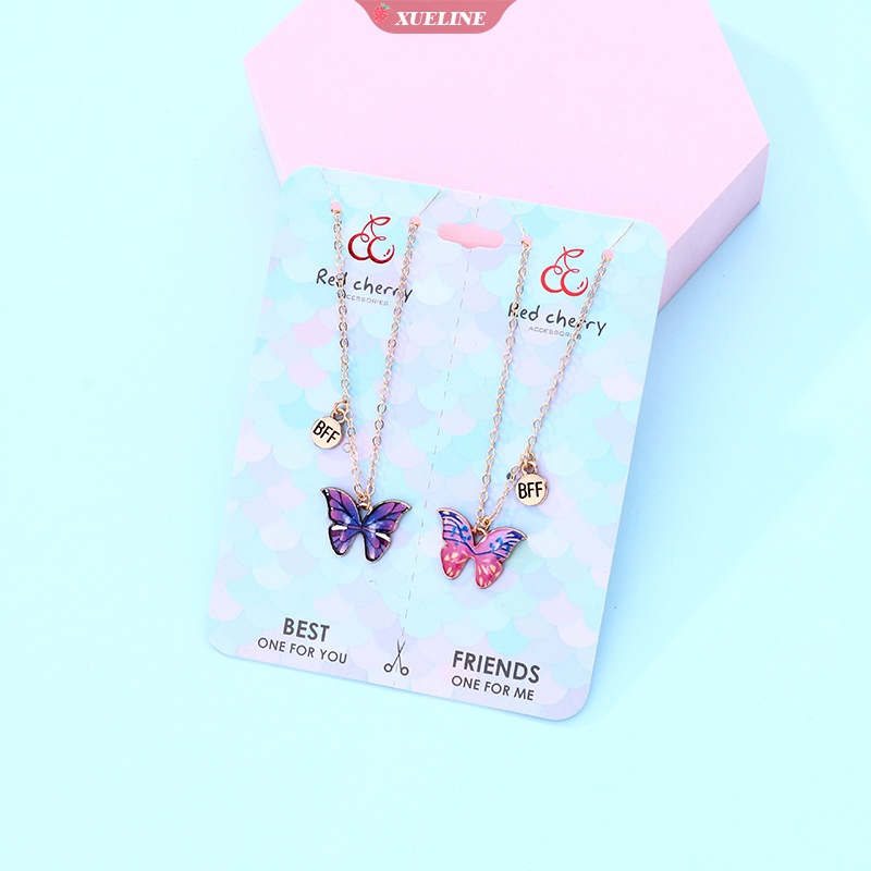 Fashion Wanita Kalung Kupu-Kupu Sederhana Teman Baik Dicat Kupu-Kupu Kepribadian Boudoir Liontin Kalung [ZXL]