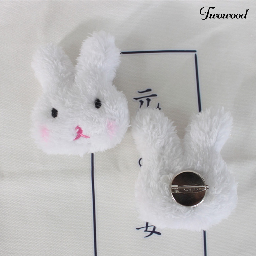 Twowood Lovely Rabbit Bear Boneka Mewah Bros Pin Tas Dekorasi Jaket Kerah Aksesori