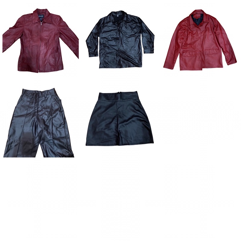 Leather / Kulit Collection jaket jeans celana rok (jacket & pants)