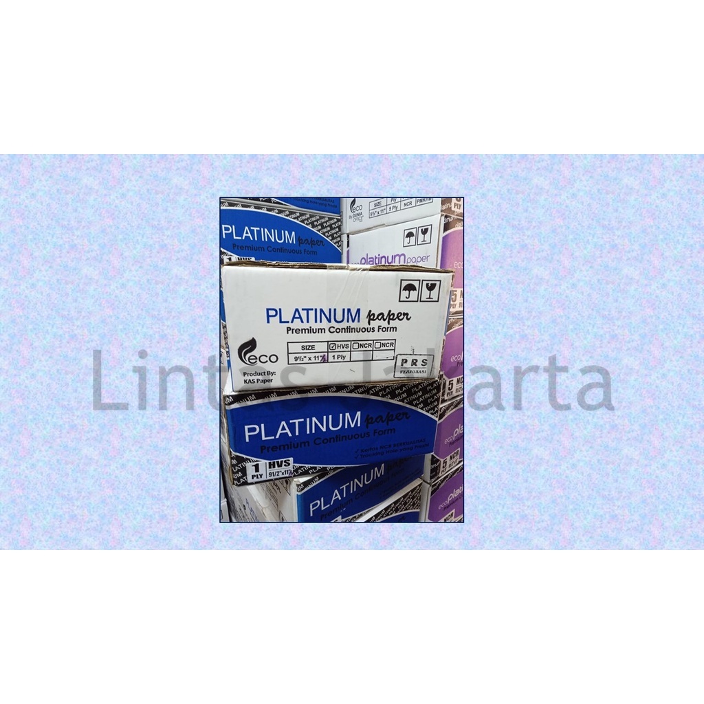 Continuous Form Ukuran 9,5 Inch x 11/2 Inch, 1 Ply PRS ( Bagi 2 ) Merk Platinum