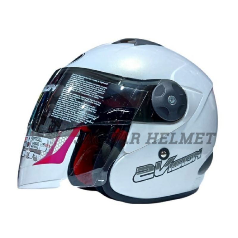 HELM KYT 2VISION SOLID PUTIH GLOSSY SNI DOT ORIGINAL