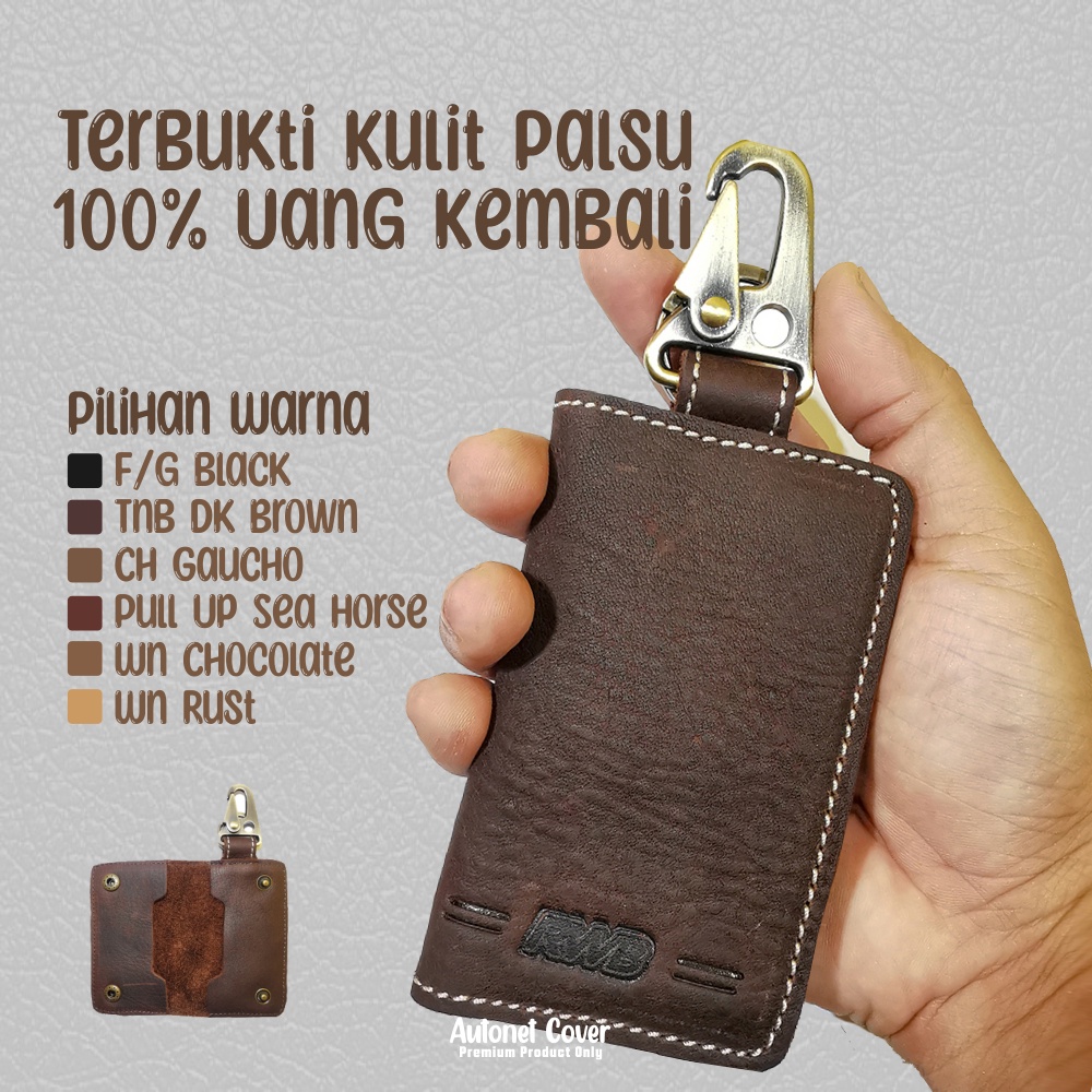 Dompet STNK Gantungan Kunci Mobil 100% Kulit Asli ATM SIM STNK Motor Mobil Genuine Leather