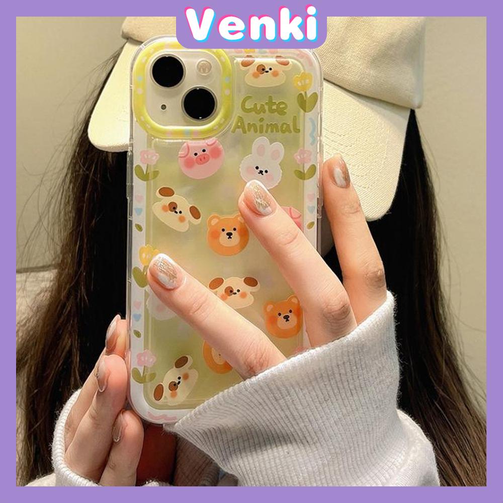 Case For iPhone 14 Pro Max TPU Soft Jelly Airbag Clear Case Cute Cartoon Animals Camera Protection Shockproof For iPhone 14 13 12 11 Plus Pro Max 7 Plus X XR