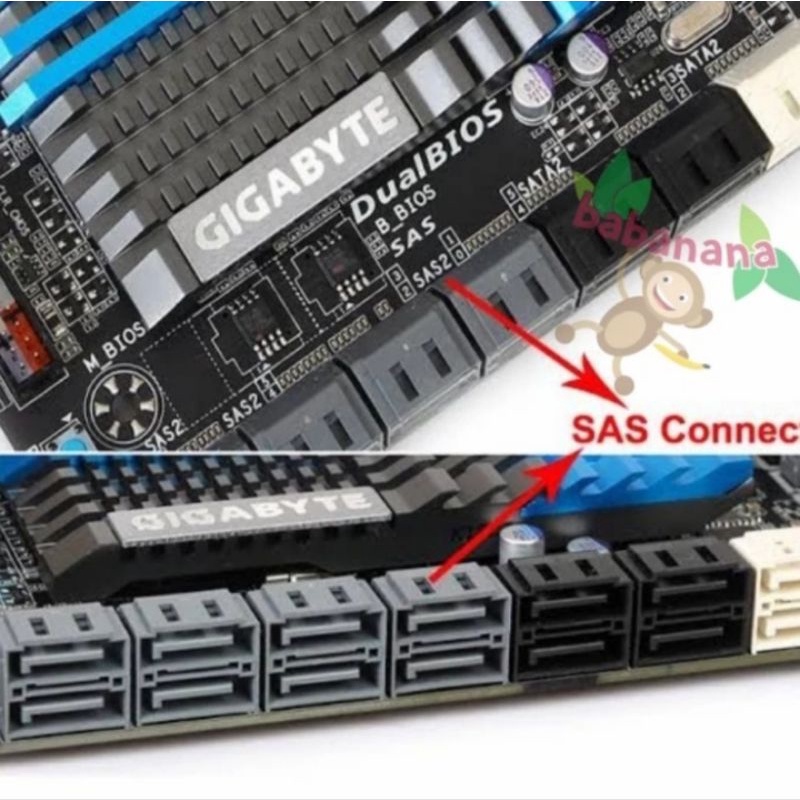 Kabel Konverter SAS 29 Pin to Sata 22 Pin Power HDD Server Hardisk Adapter Cable Konektor Adaptor Converter SCSI Molex SFF-8482 Extension Extender Dell IBM HP