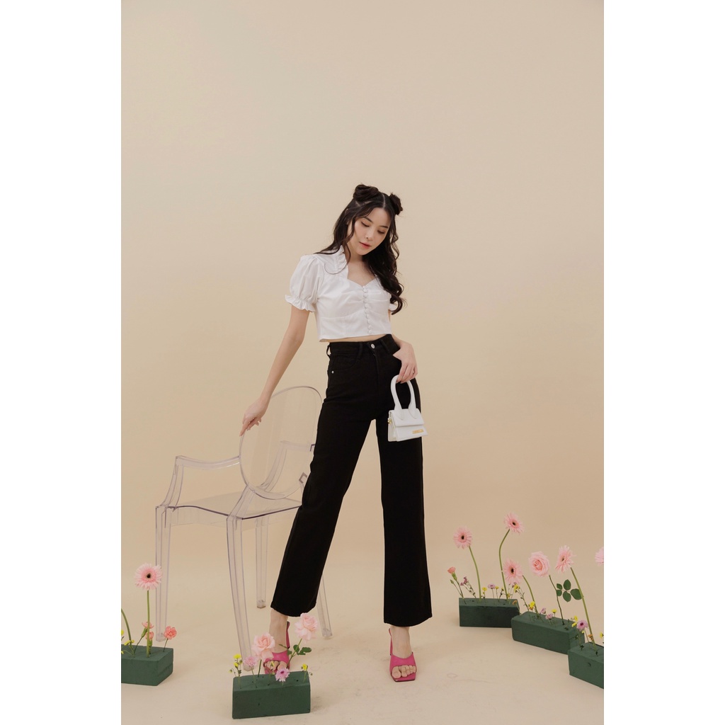 [ Marveile ] Fallon Highwaist Cullote Jeans / Kulot Jeans Wanita
