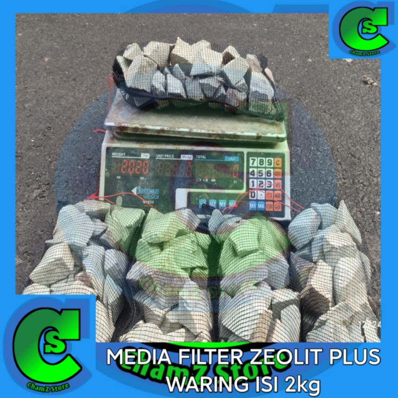 zeolit media filter plus waring isi 2kg / zeolit media filter kolam / zeolit media filter aquarium / zeolit media filter / zeolit