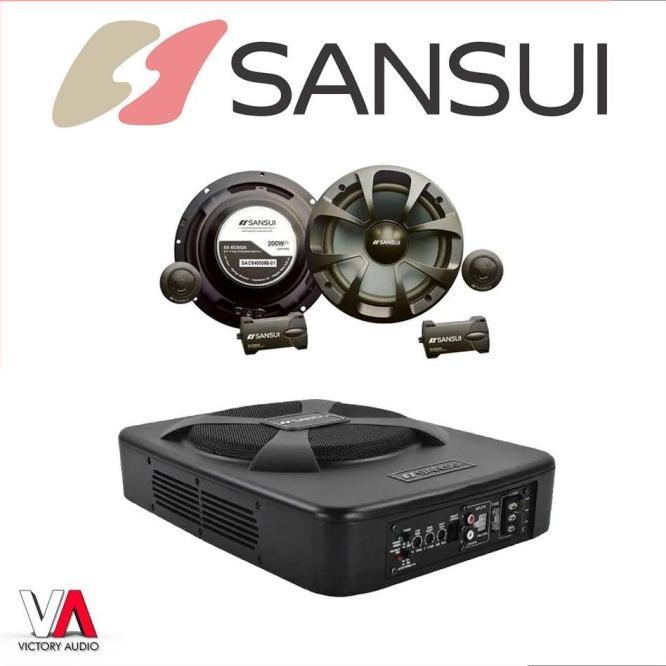 Paket Audio Mobil Full Set Sound System Sansui Subwoofer Kolong