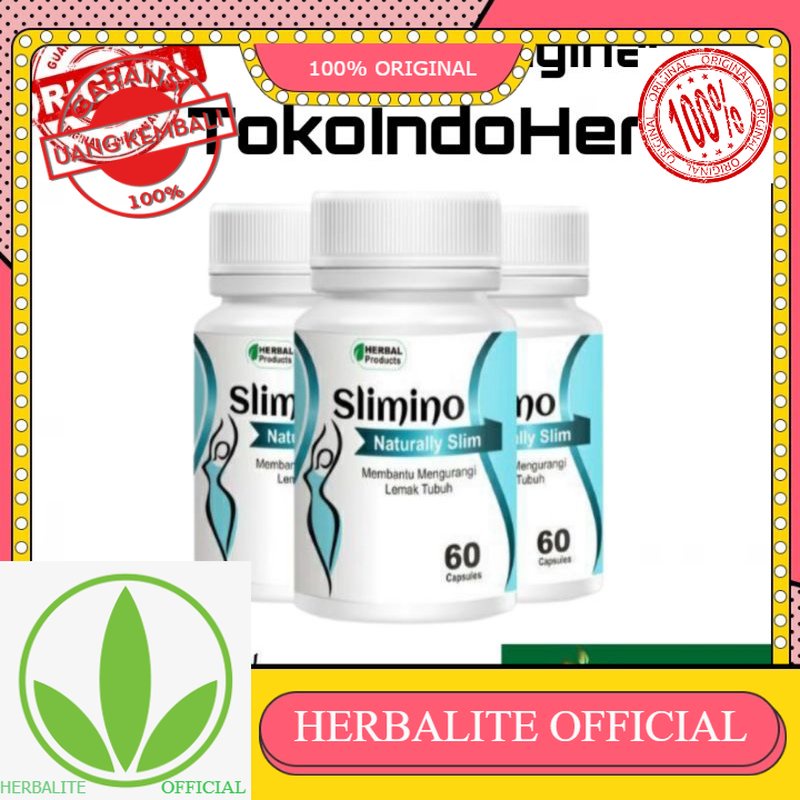 100% ORIGINAL SLIMINO NATURALLY SLIM OBAT PELANGSING BADAN HERBAL MANFAAT JAMU DIET 3X AMPUH