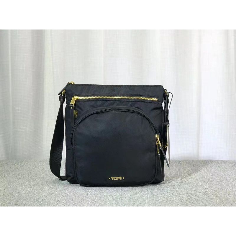 tas selempang wanita tumi voyageur carmel crossbody cewek mirror nylon p1shoes new hitam