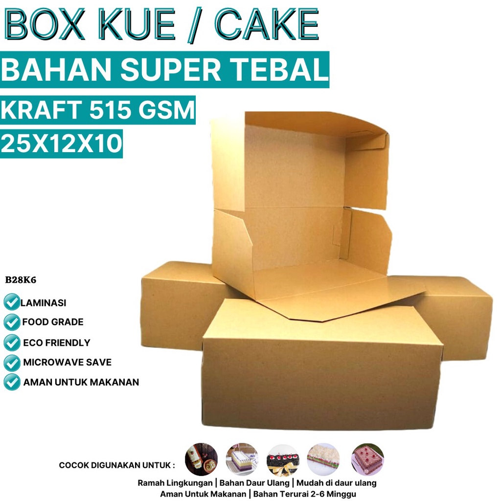 Dus 25x12x10 Tebal 515 Gsm Dus Bakey (B28K6-25X12X10 Cm)