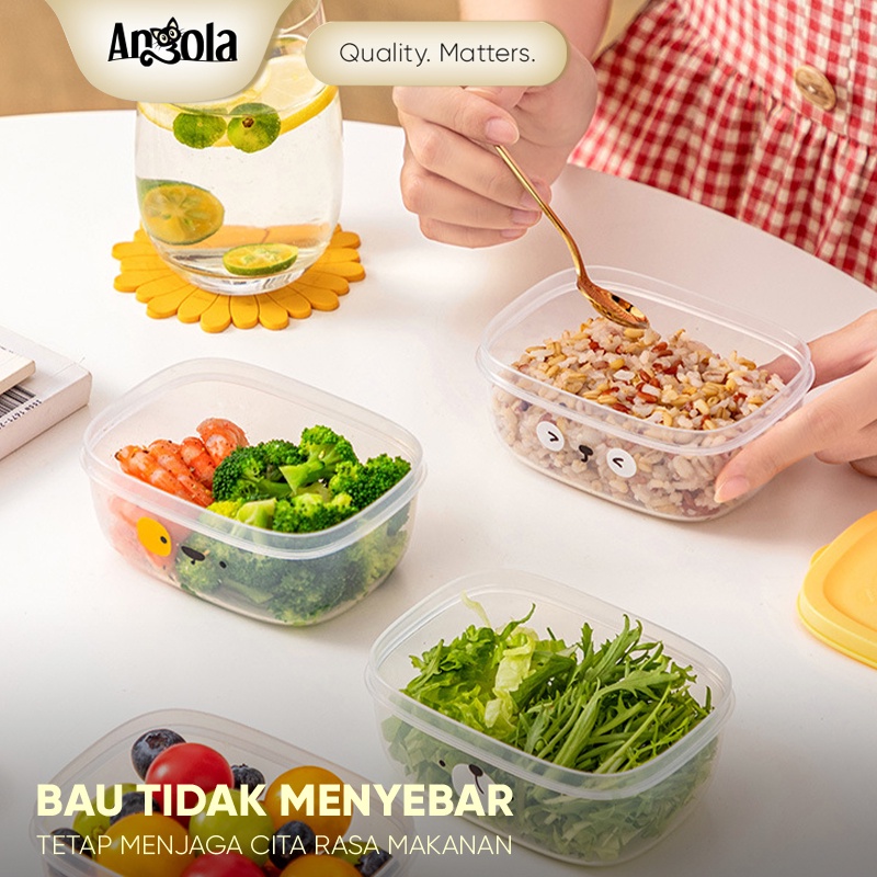 ANGOLA Tempat Penyimpanan Makanan Microwave C39 Kotak Makan Bento Bekal Anti Bocor/Tahan Panas/Bento