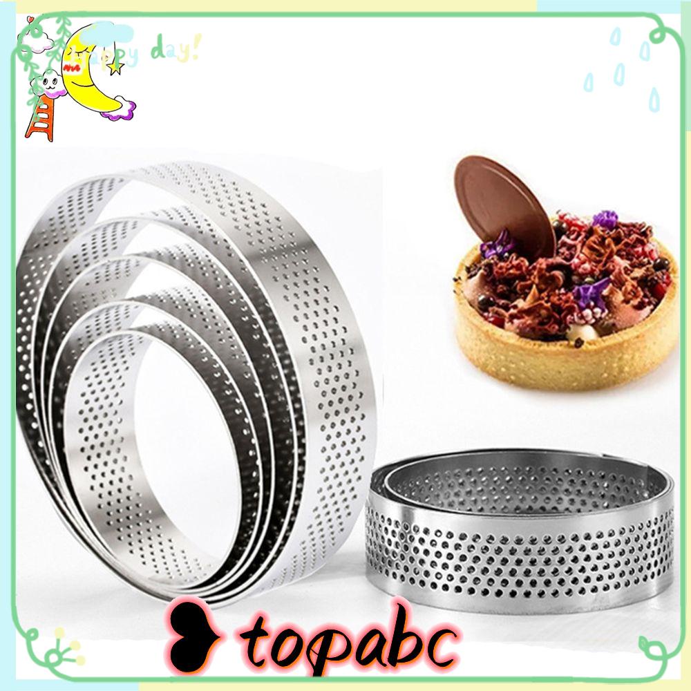 Top Tartlet Cetakan Bakeware Stainless Steel Cetakan Lingkaran Berlubang