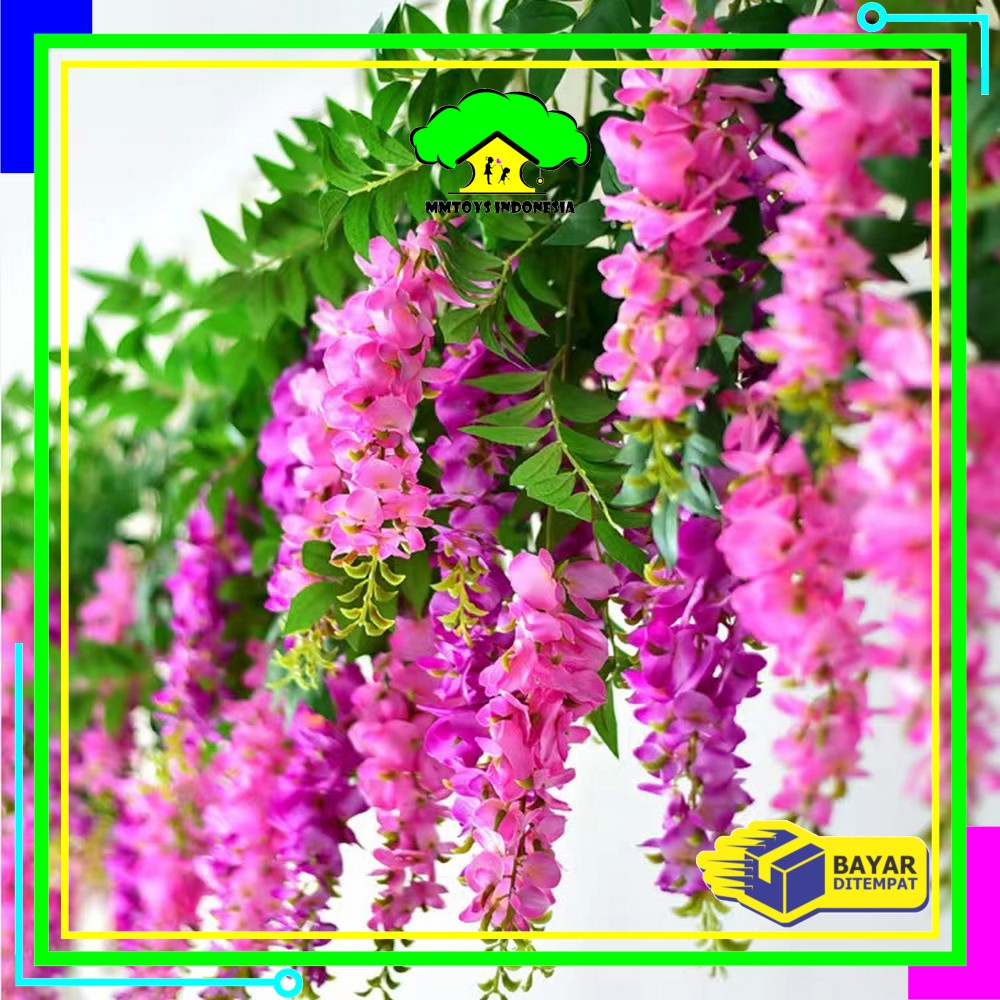MI-C745 Bunga Hias Wisteria Ornamen / Bunga Artificial Wisteria Gantung Tanaman Bunga Rambat Hias De