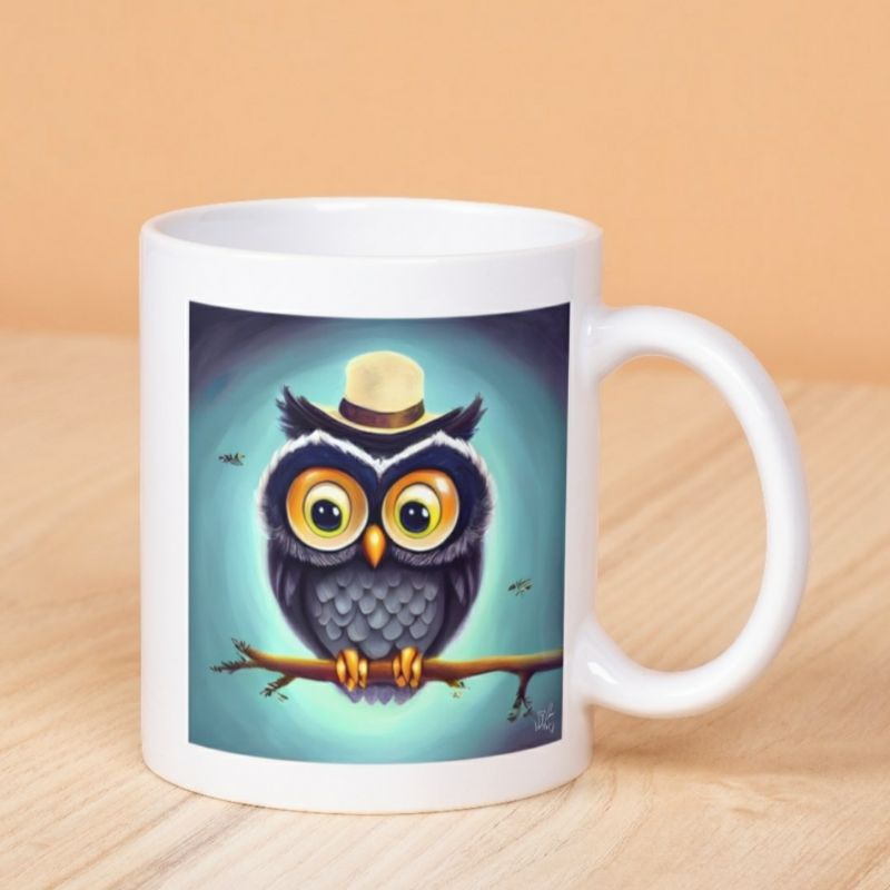 Mug Owl on Blue