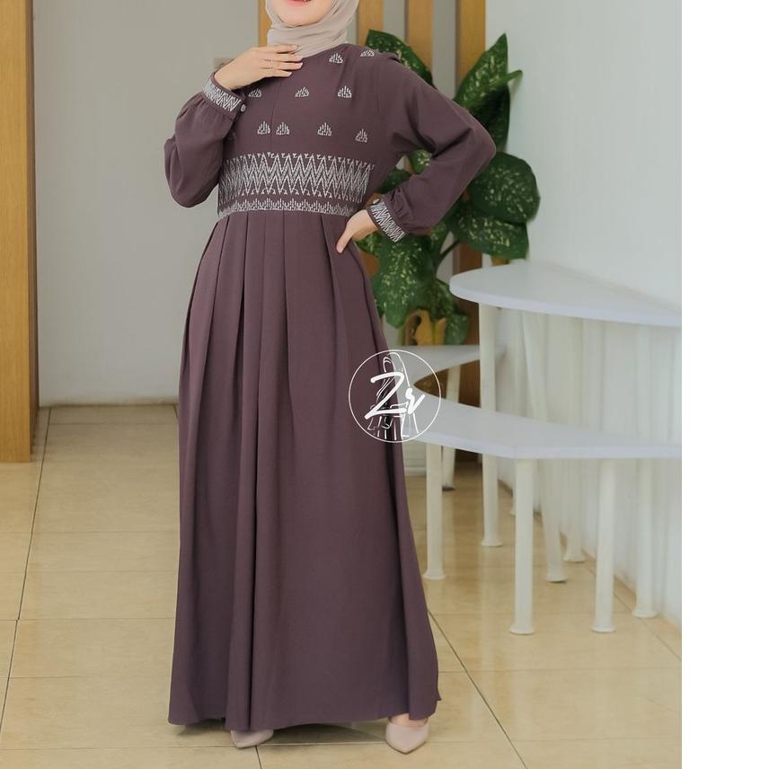 BAYAR DITEMPAT✔️Zoya Aini dan Erena dress bordir asli ori by zr cantik gamis pesta wanita terbaru ba