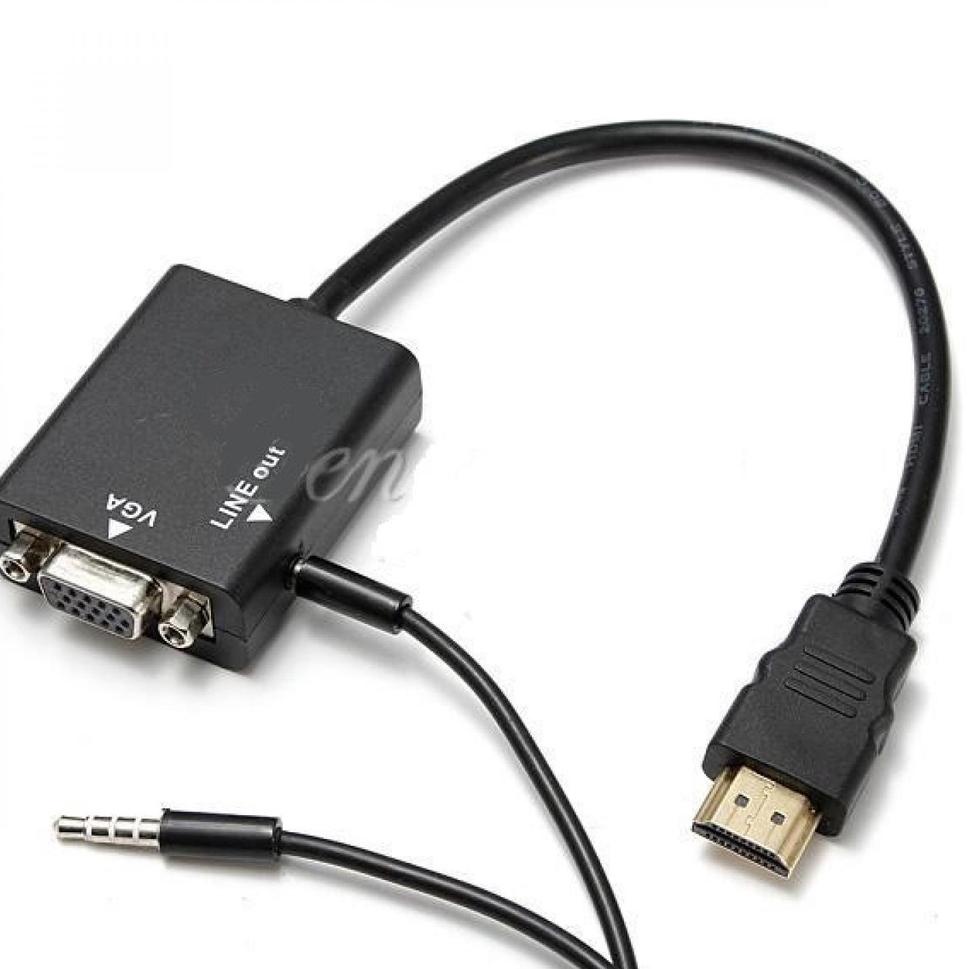 [S-N2N] ❤] KABEL ADAPTER HDMI KE VGA FEMALE DENGAN AUDIO LAPTOP TV MONITOR NOTEBOOK CONVERTER KONVER