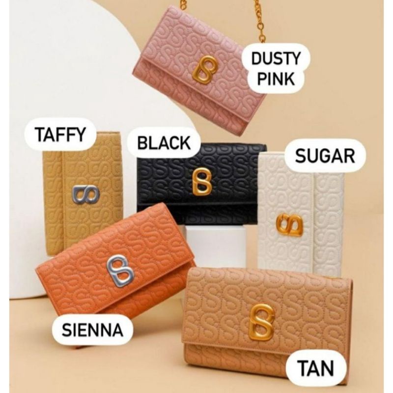 Luna wallet buttonscarves ready warna Tan siap kirim