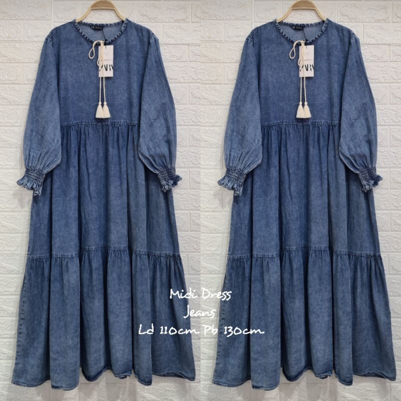 MIDI DRESS ZARA JEANS / DRESS JEANS / MIDI DRESS /JEANS