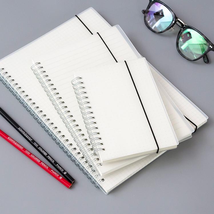 

[KODE PRODUK DSWTY8642] DAY7 Buku tulis catatan notebook jurnal B4 / A5 / A6 isi 80 lembar cover transparan (kertas grid, dot, garis, dan kosong)