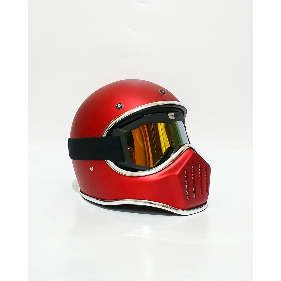 HELM CAKIL CUSTOM WARNA MAROON DOFF