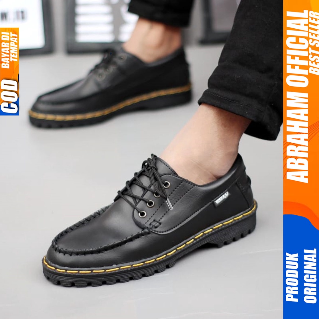 ABRAHAM Sepatu Pantofel Formal Docmart Hitam Pria