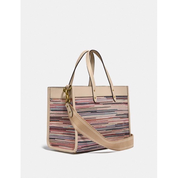 Coach Field Tote 30 In Upwoven Leather (C3859)