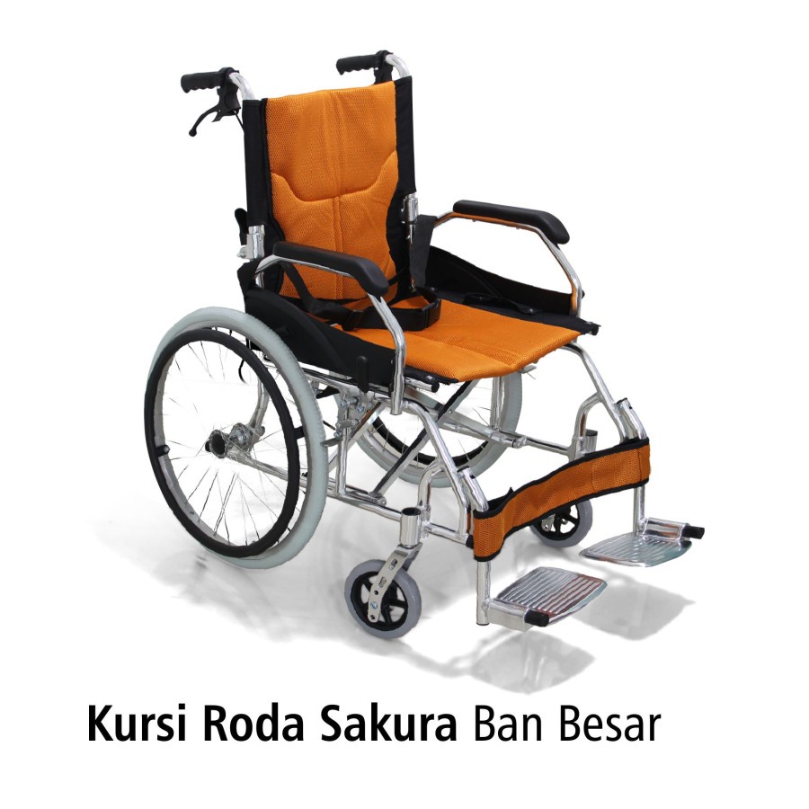 Jual Onemed L Wheelchair Kursi Roda Lipat Aluminium Ban Besar Sakura L Shopee Indonesia