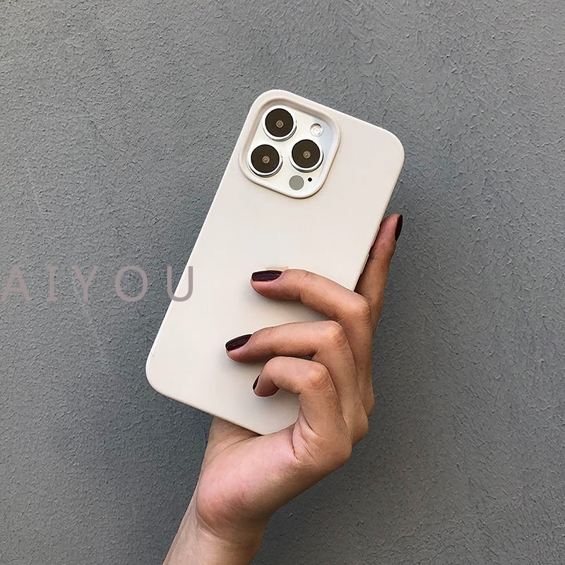 Case Silikon Cair Kompatibel Untuk iPhone 14 Pro Max11 12 13 Pro X XS Max XR 78 Plus Sarung Shockproof Dengan Logo