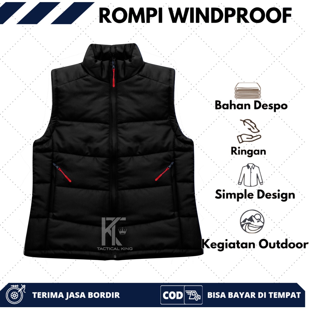 Jaket Rompi Vest Perasut Motor  Riding Pelindung Dada Bodyvest Anti Angin