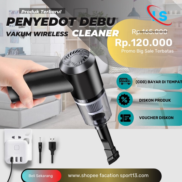 Vacuum Cleaner Wireless Portable Mini - Vakuum Penghisap Debu Mobil, Meja, Rumah USB