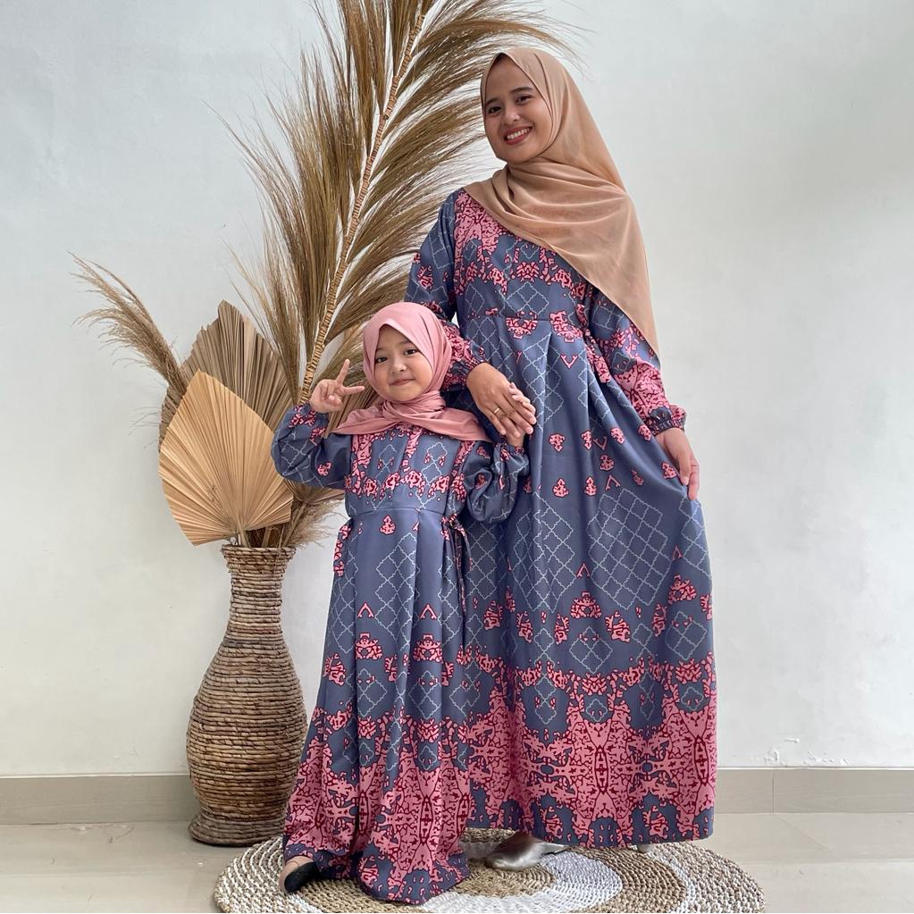 HAURA Baju Gamis Silk maxmara Bisa Couple busui