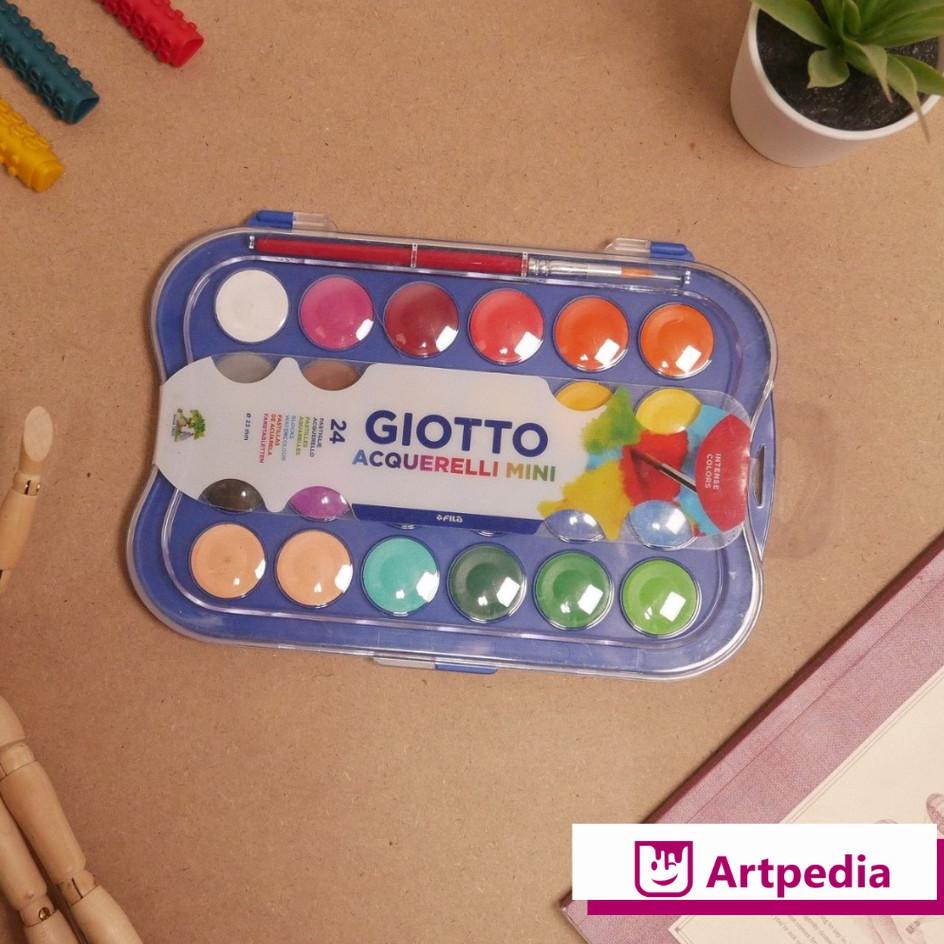 Baru Spesial Giotto Acquerelli Mini Watercolor Set 24 / Watercolor set 24/ Giotto Watercolor Set