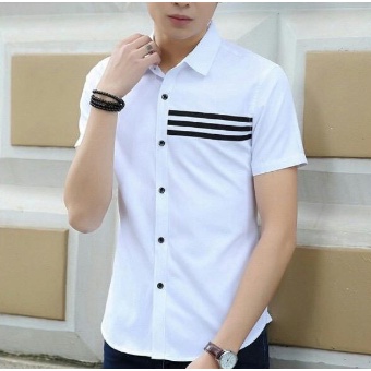 Kemeja casual murah pendek distro Full Catton coolman H3G5 polos slim fit lengan panjang Original he
