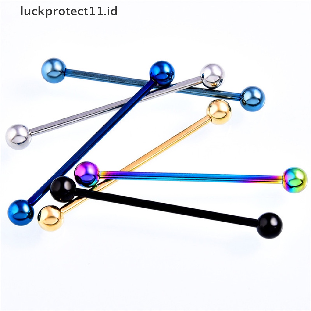 /Fashion Hot// Fashion// Surgical Steel Industrial Bar Scaffold Ear Barbell Ring Wanita Perhiasan Cincin Barbel Telinga Scaffold Bar Industri Baja Bedah Perhiasan Wanita2018 Baja Bedah