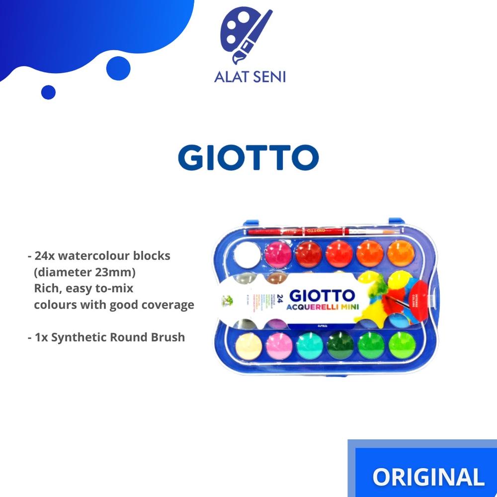 

BISA COD Giotto Acquerelli MINI 24 warna Watercolor cake / Watercolor set 24