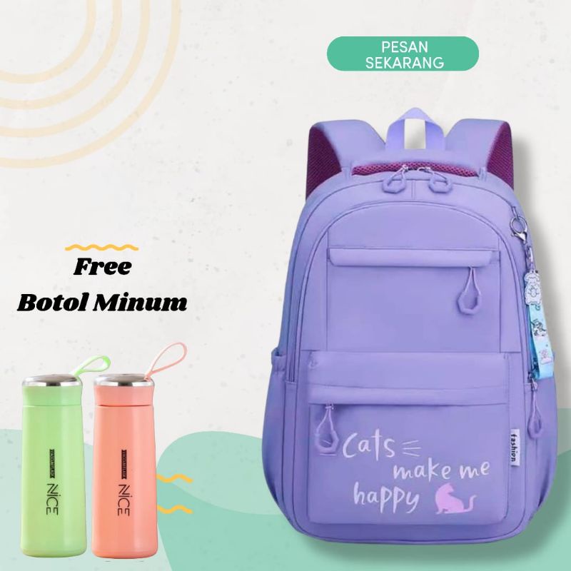 Tas Ransel Sekolah Wanita Tas Ransel Terbaru Cats make Tas Lucu Perempuan