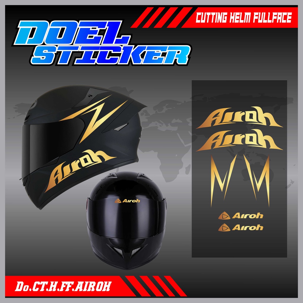 Sticker Cutting Helm Full Face Hologram AIROH Doel