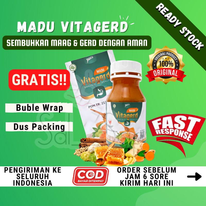 Madu Vitagerd Original Obat Herbal Asam Lambung Mahg Magh Maag Gerd Perut Kembung Mual Pandangan Kab