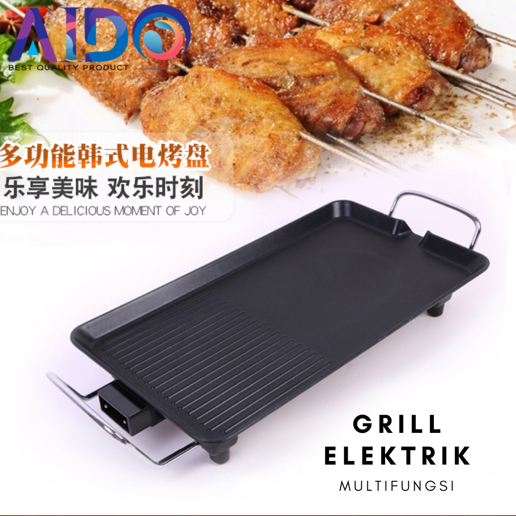 Alat panggang daging / Shabu , BBQ elektrik Pemanggang listrik Yakiniku Grill Pan elektrik Aido