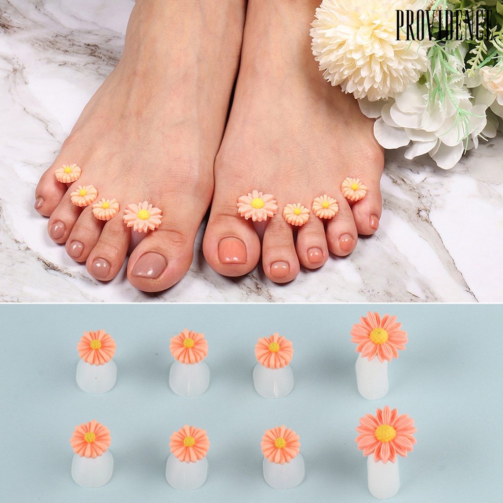 Providence 8 Pcs Pemisah Jari Kaki Non-slip Dapat Dicuci Tahan Noda Penyerap Keringat Stabil Pemisah Jari Kaki Lembut Pasokan Salon Kuku