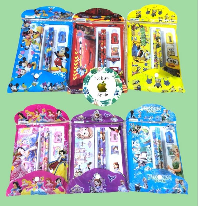 

[PRODUK FLBJD] Set Alat Tulis 7 in 1 /Set Stationary Alat Tulis Anak + Kotak Pensil SAI