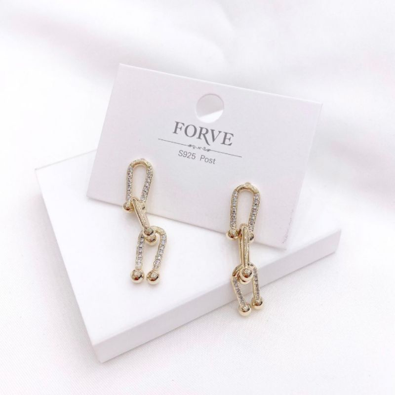 Anting Silver925 Perak Tyfanny Gold Mata kilau mirip emas asli Premium Quality Mata kilau Anti Karat anti alergi anting premium As04