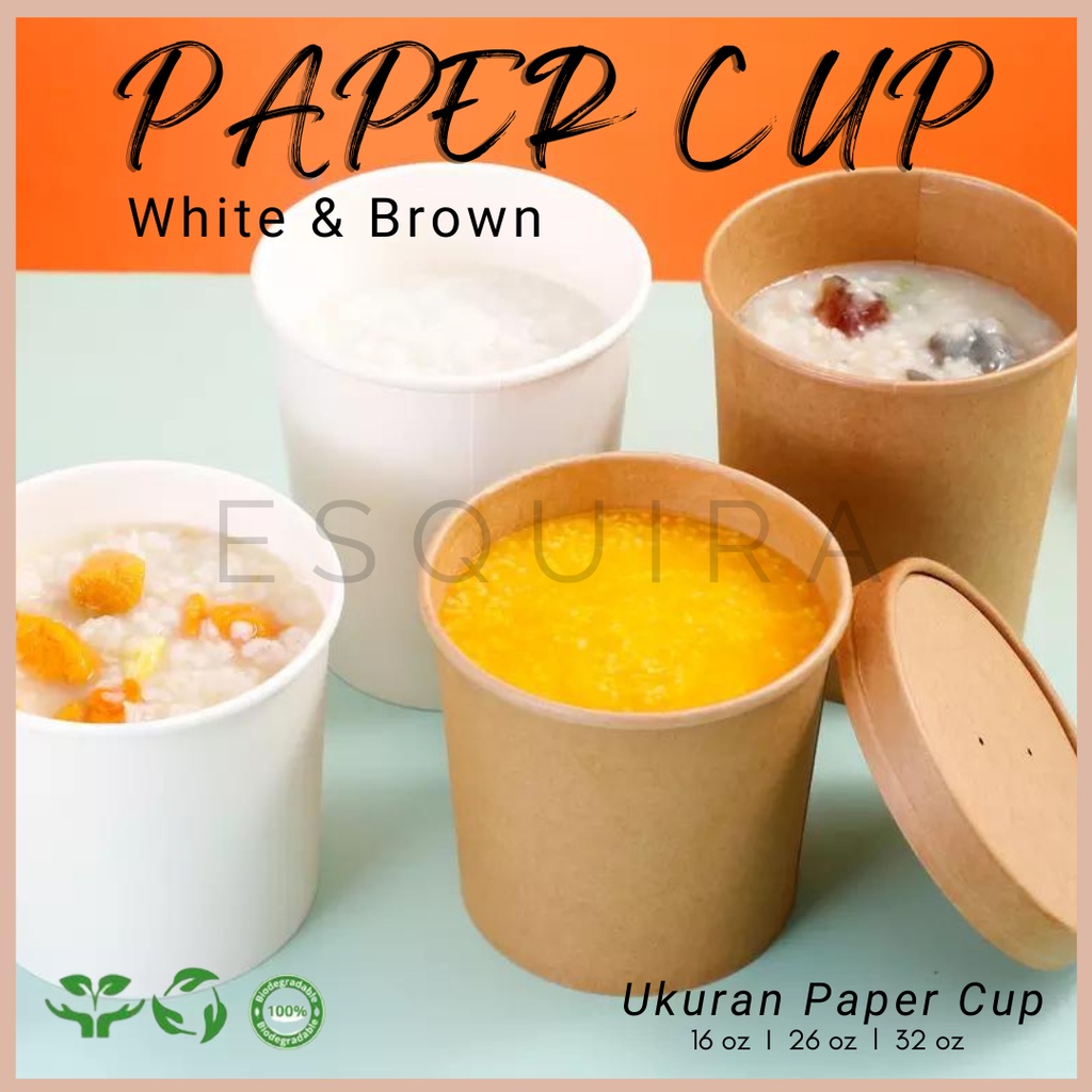 Kraft Paper Cup / White dan Brown / 10 pcs