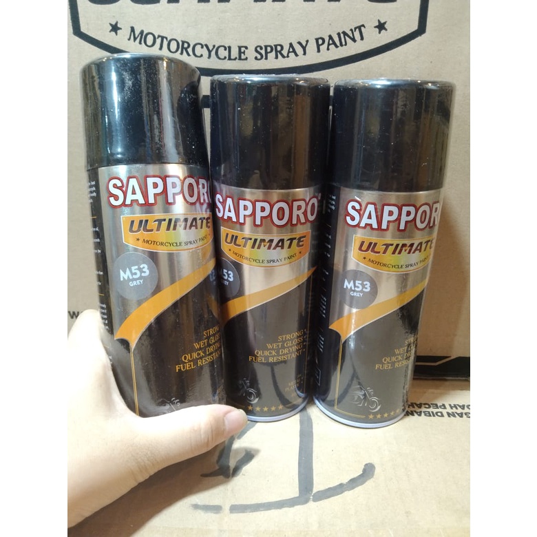 cat spray pilok pilox cat semprot sapporo ultimate saporo M53 grey abu doff dof abu abu 400ml