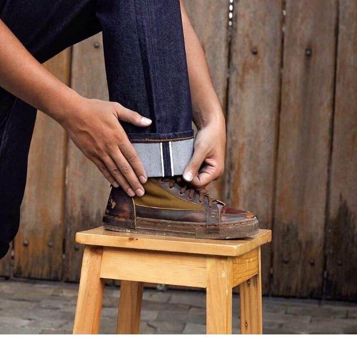 Siap Kirim Denim Raw Pria 16.oz Fuckmous Apparel ✅ Denim Selvedge Black Indigo - Celana Denim Selved