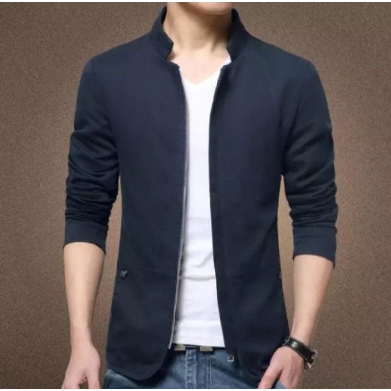 jaket blazer pria semi formal lengan panjang