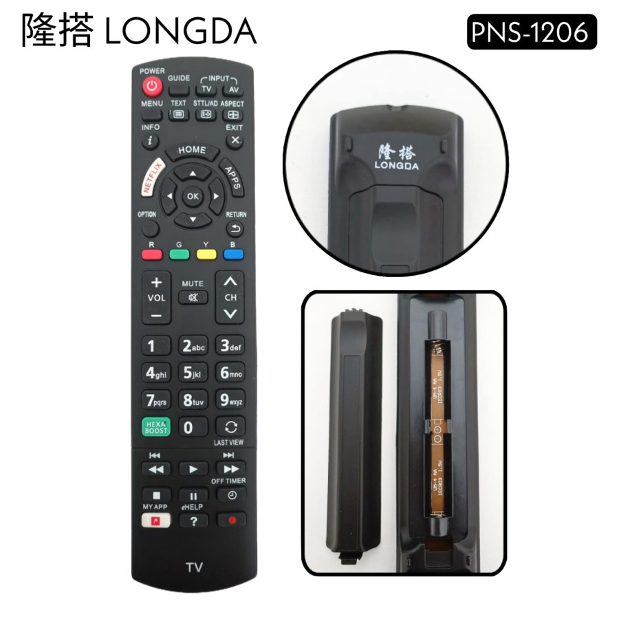 Remote Pengganti untuk Smart TV Android Panason1c LONGDA PNS 1206